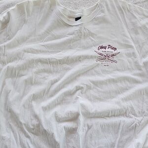 Obey White Tee with Maroon Graphic